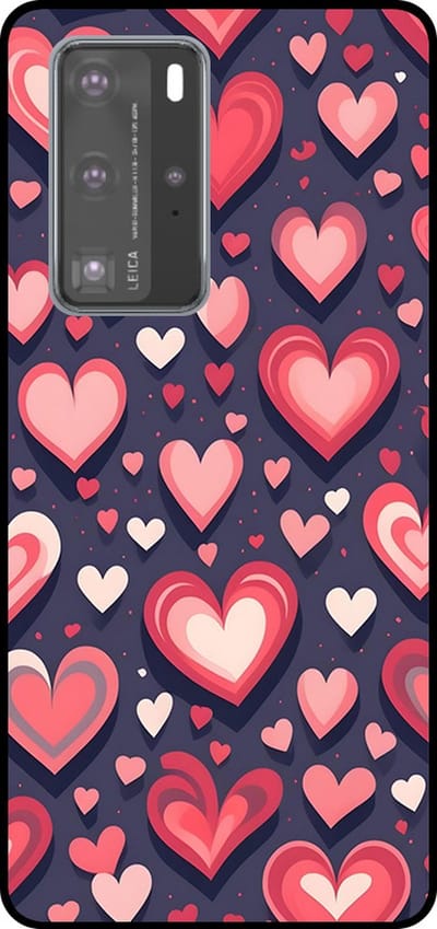 Smartphonica Telefoonhoesje Geschikt voor Huawei P40 Pro met Hartjes Opdruk - TPU Backcover Case With Heart Design geschikt voor Huawei P40 Pro