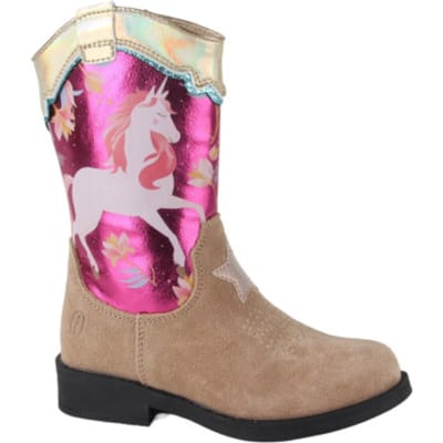 Shoesme Metallic-Roze Cowboylaars - Laarzen Kinderen - Meisjes - Pink Unicorn - Metallic - Maat 28
