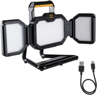 LED's Work LED Bouwlamp oplaadbaar 4000 - Werkt draadloos op accu - Stof- en waterdicht - Bouwlampen - Bouw lamp