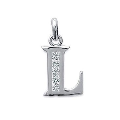 Blinx Jewels Zilveren Hanger Letter L Steentjes