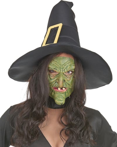Vegaoo - Groene latex heks halfmaskers voor volwassenen