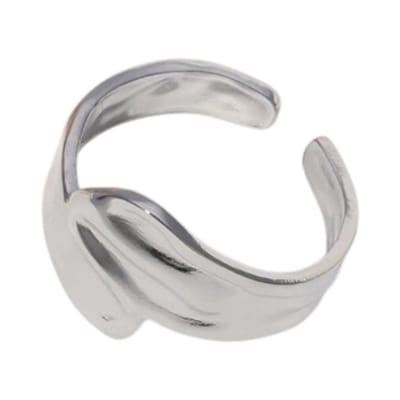 Aramat Jewels | Ringen | Brede Moderne One Size Ring RVS (14 mm) | Zilverkleur | |14mm | Staal | Volwassenen | Verkleurd niet