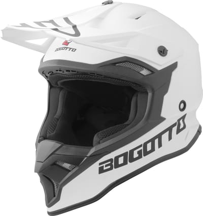Bogotto V337 Solid Mat Wit Crosshelm - Helm