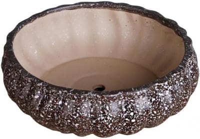 Bloempot Keramiek - Vetplant Pot - Planten Binnen - Grote Diameter - 1.0 Stuks - Naturel