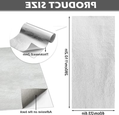 Zelfklevende Warmtebeschermmat 60 x 280 cm van Aluminiumfolie - Hittebestendige Film voor Slangen en Automatische Toepassingen, 2 cm Dikte, Ideaal voor Keuken en Grillgebruik