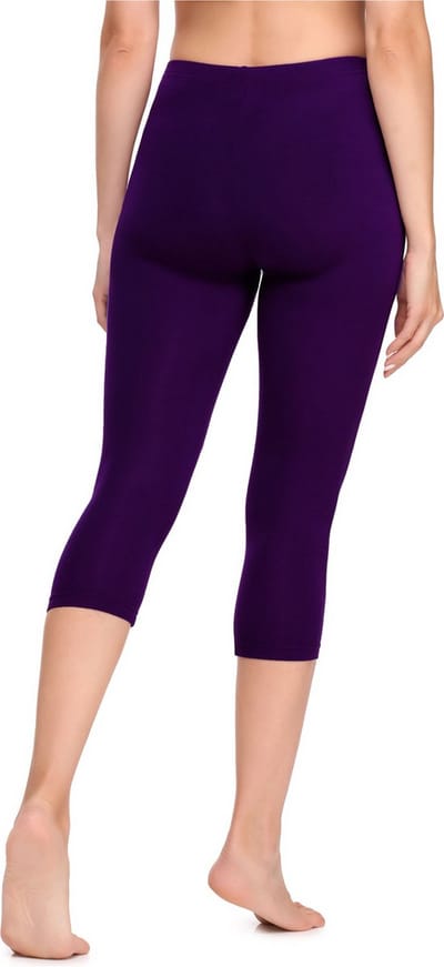 Ladeheid LA-LA40-202-LE Dames 3/4 Leggings - Sport - Vrijetijdsbroek - Capri - Viscose - Sporbroek - Yogabroek - Pruim - 34