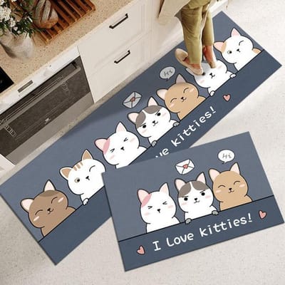 Tapis de sol de cuisine, salle de bains, lavable, antidérapant, paillasson d'entrée de maison, salon, chambre à coucher, salon, longs tapis 40cmx60cm 1pc white