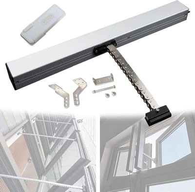 Elektrische Raamopener - Gemotoriseerde Actuator - Automatische Ventilatie - Ingebouwde Regensensor - 300mm 400mm Slag - Zilver