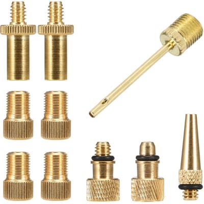 Kit Adaptateur de Valve de Vélo Kit Convertisseur de Valve de Pneu de Vélo Presta vers Dunlop Schrader vers Presta Kit d'Aiguille de Buse Adaptateur de Valve Type 2