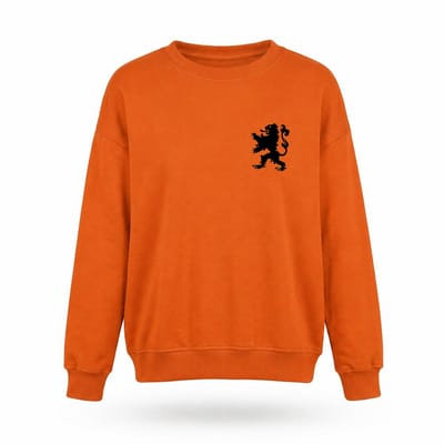Oranje EK WK Koningsdag Trui Black Lion Chest (MAAT XXL - UNISEKS FIT) | Dames & Heren Sweater | WK Feestkleding