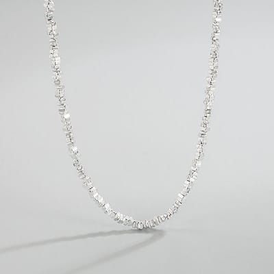 925 Gebroken Zilveren Ketting Ins Niche Exquise Onregelmatige Gebroken Zilver Zilveren Sieraden Live Geld gray