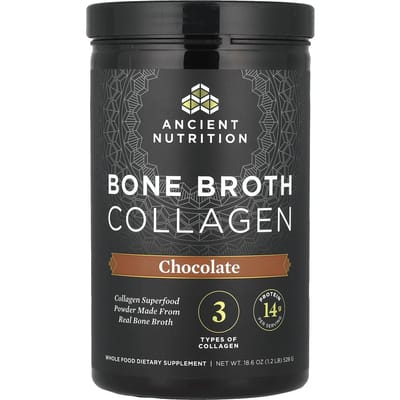 Ancient Nutrition, Bone Broth Collagen, Chocolade, 1,2 lb (528 gr)