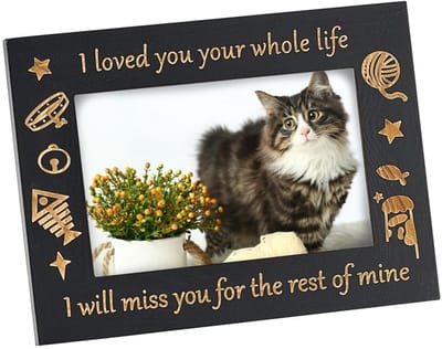 Store_9 - Cat Memorial fotolijst - Houten aandenken - 15 x 20 cm - Betekenisvolle tekst - Fotolijst voor huisdieren - Perfect cadeau voor kattenlie...