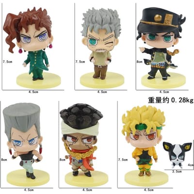 7 Stuks Anime Jojo's Bizarre Avontuur Figuur Kujo Jotaro Star Platinum Iggy Polnareff Kakyoin Tenmei Actiefiguur Model Pop Cadeau