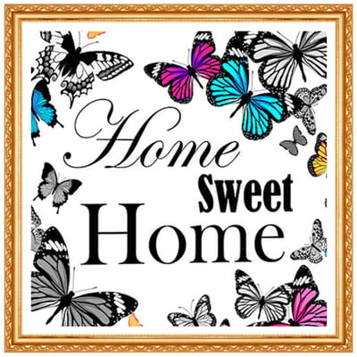 DIY Diamant Zoet Huis, Vlinder Knutselcadeaus, Diamantschilderijen Kruissteek Kits 30x30CM black