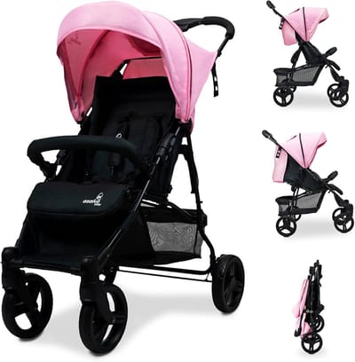 Lichte Kinderwagen met Verstelbare Rugleuning en Maximale Veiligheid