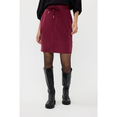 EsQualo Skirt Cargo Modal Wine Red Maat: S | Mini Rokken Outlet | Dames | Rood