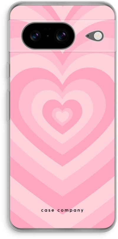 Case Company® - Hoesje geschikt voor Google Pixel 8 hoesje - Hart Roos - Soft Cover Telefoonhoesje - Bescherming aan alle Kanten en Schermrand