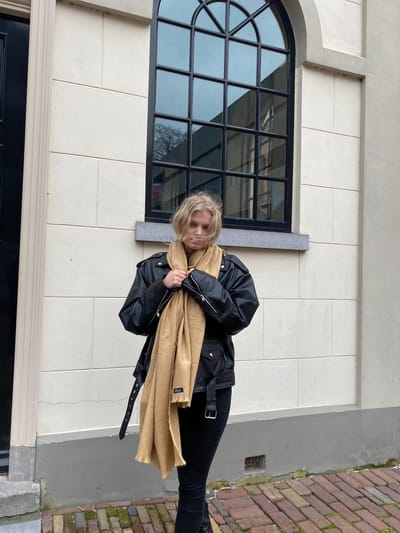 LILLA - Wintersjaal dames - beige - sjaal dames