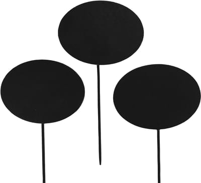 Plantenlabels, houten tuinpalen, zwart, 19cm, 12 stuks - tuinpalen, kr