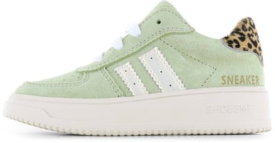 Shoesme Groene Sneaker - Sneakers Kinderen - Meisjes - Green Leopardo - Ponyhair - Maat 26