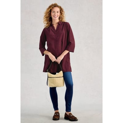 White Stuff Blake Cord Tunic Dark Plum Taglia: 10 REGULAR | Maglie a manica lunga Outlet | Donna | Magenta