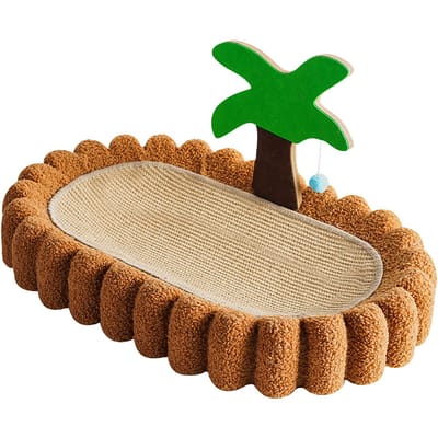 Krabpaal Bed Kokosboom Decoratie Krabmat Kat Slijtvast Sisal Huisdier Krabber beige