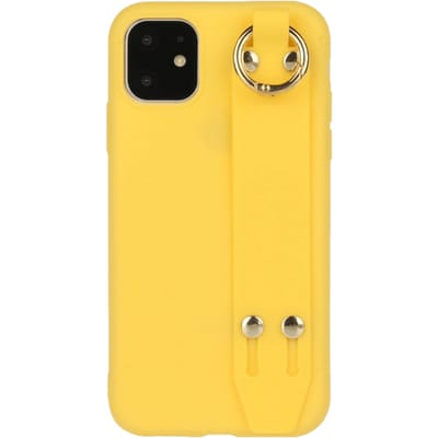 Comfycase iPhone 12 Mini Strap Holder Case Geel