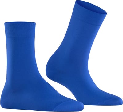 FALKE Cotton Touch eenkleurig katoen sokken dames blauw - maat 35-38