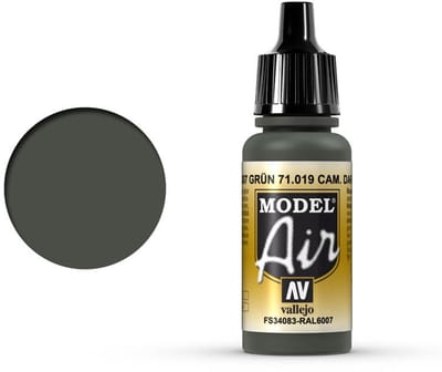 Vallejo Hobbyverf Acrylverf - 71019 Model Air Camouflage Dark Green - Acryl Verf flesje - 17 ml