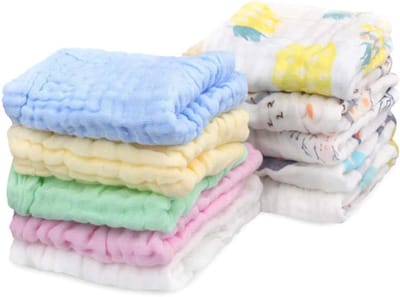 Herbruikbare baby washandjes 10 stuks - Extra zachte muslin doeken voor gevoelige babyhuid