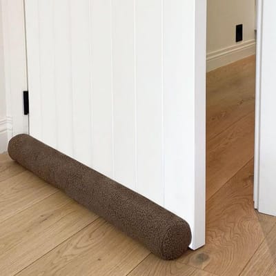 Magnetische Tochtstopper voor Deuren tot 80 cm - Teddy Taupe Ronde Draftstopper tegen Tocht en Lawaai in Diverse Maten en Kleuren
