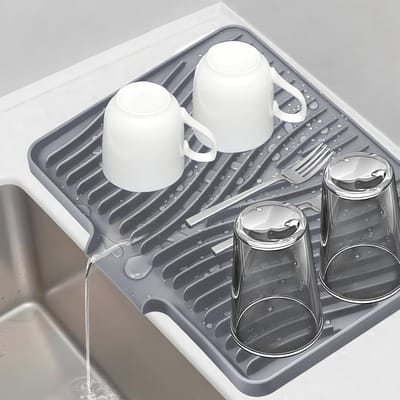 Grote Siliconen Afdruipmat met Afvoer voor Keuken en Werkblad - Hittebestendig en Antislip