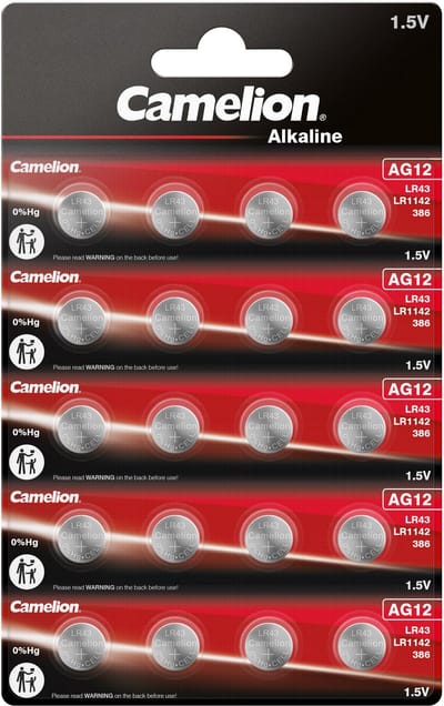 Camelion Alkaline batterij AG12 1,5V blister 20