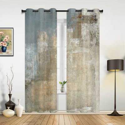 Abstracte Blauwe Textuur Gordijnen voor Slaapkamer Woonkamer Draperieën Keuken Kinderkamer Raamgordijn Moderne Huisdecoratie 135W x 60H(cm) x1