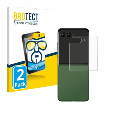 BROTECT - Screenprotector voor Motorola Razr 50 Ultra (Achterdisplay) - Folie Beschermfolie transparant 2 Stuks