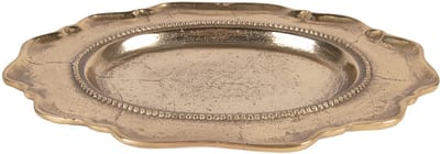Clayre & Eef Decoratie schaal 31x22x3 cm Goudkleurig Aluminium