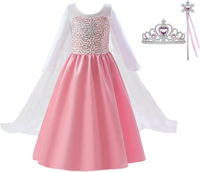 Frozen Elsa - Prinsessenjurk meisje - verkleedkleding - Het Betere Merk - Roze jurk - Prinsessen verkleedkleding - maat 122/128