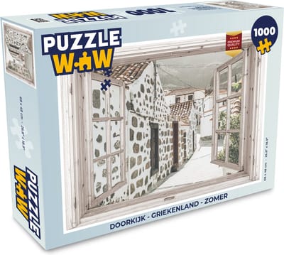 Puzzel Doorkijk - Griekenland - Zomer - Legpuzzel - Puzzel 1000 stukjes volwassenen