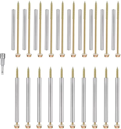 Dakgootschroeven Set - Gootbevestiging Haken - Dakgoot Reparatie - Roestvrij Staal - 17.8 cm Lengte - Zilver