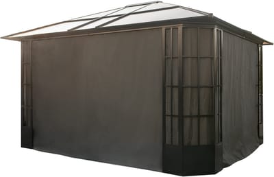 Sojag Aluminium paviljoen Savino - met klamboe - 338x397x280cm Zwart