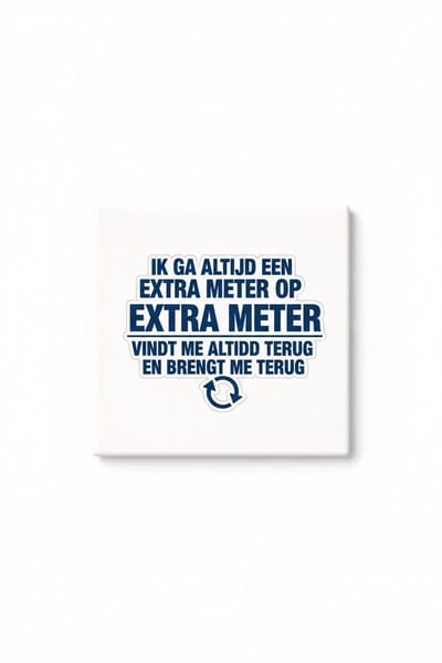 Grappige Nederlandse Quote Keramische Tegel – Extra Meter Motivatie Tekst Tegel Decoratief Cadeau voor Fietsers en Sportliefhebbers