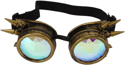 Dailygoods- Steampunk-bril Verstelbare Neusstukken - Caleidoscooplenzen - Regenboogkristallen - Trippy Psychedelische - Verstelbare Band - Retro Ontwerp - Feestbril