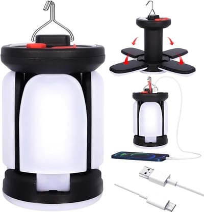 LED-Campinglamp - Waterdichte Lantaarn - 60 LED's - 3600 mAh Accu - 6 Lichtmodi - USB-Oplaadbaar - Kamperen - Wandelen - Vissen - Noodverlichting - Energieklasse A