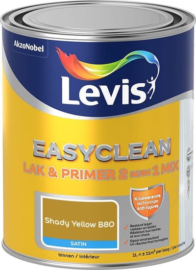 Levis - Easyclean Lak & Primer 2-In-1 Mix - Shady Yellow B80 - Mengverf - 1 L