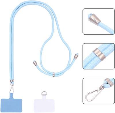 Casemania Universele Telefoonkoord - Sky Blue - Verstelbare Telefoonketting - Crossbody Draagkoord Koord voor Telefoon - Lanyard Cord - Licht Blauw