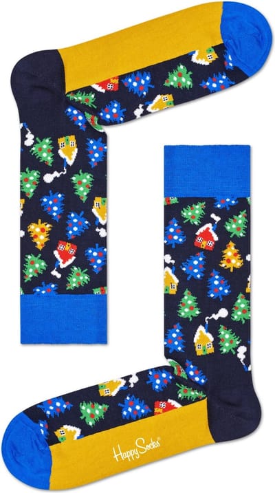 Happy Socks - kerstsokken - Santa - Zwart - Maat 36-40