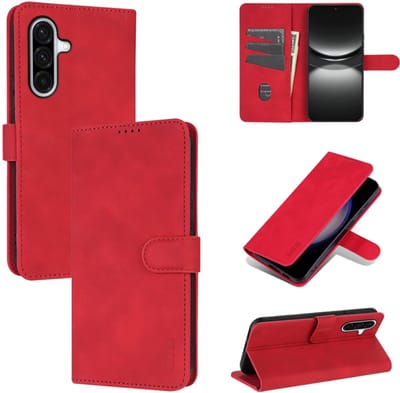 Luxe BoekCover Hoes Etui geschikt voor Samsung Galaxy A36 - A56 - A37 - Rood