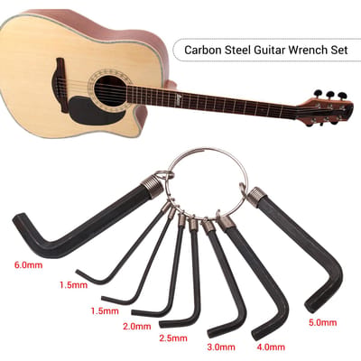 Gitaar Inbussleutel Set Zeskant Zeskant voor Gitaarbouwers Akoestische Folk Gitaar Hals Truss Rod zwart
