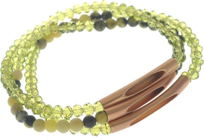 Behave - Groene armband set - Elastisch met natuursteen - Boho stijl